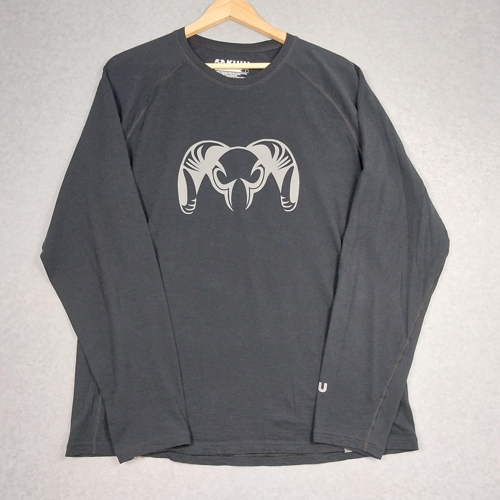 KUIU Ultralight Hunting Shirt Mens Large Black Long Sleeve Merino Wool Logo